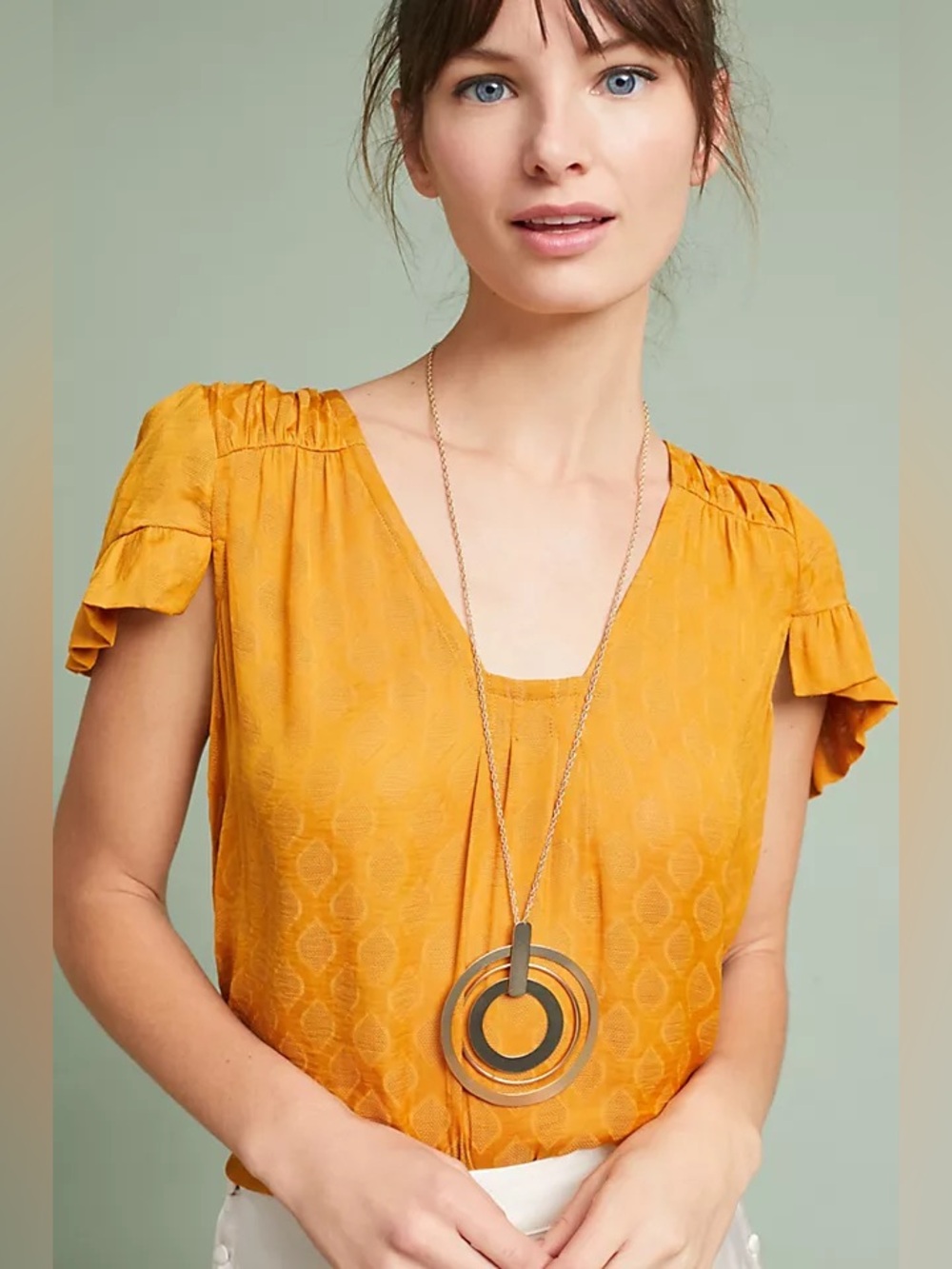 MAEVE Hailey Flutter Sleeve Blouse